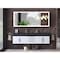 Castello Usa Nile 72" Wall Mounted White Vanity With Black Top And Brushed Nickel Handles CB-MC-72W-BN-2053-BL - alternate 8